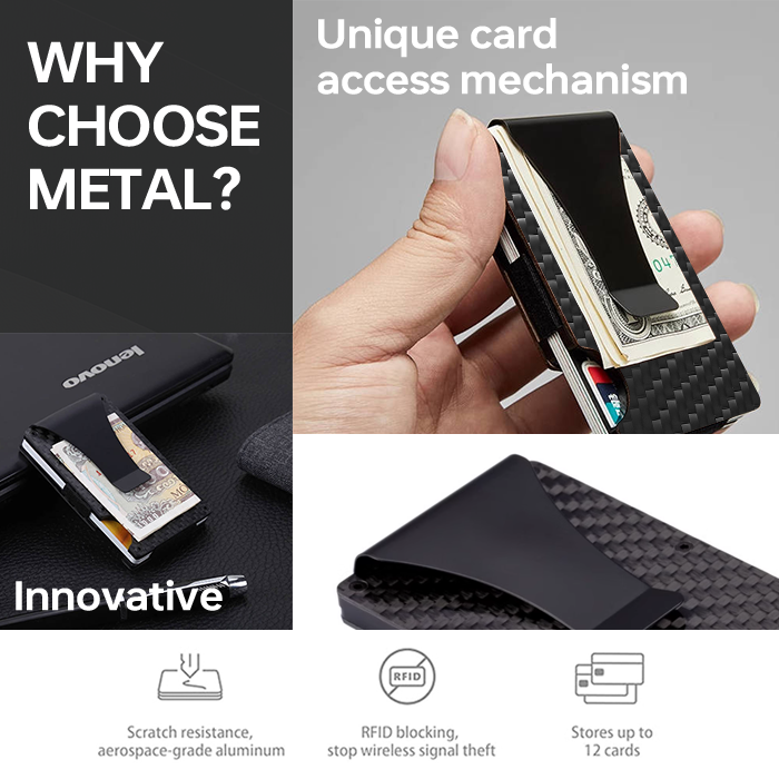 RFID Blocking Minimalist & Slim Carbon Fibre Card Holder