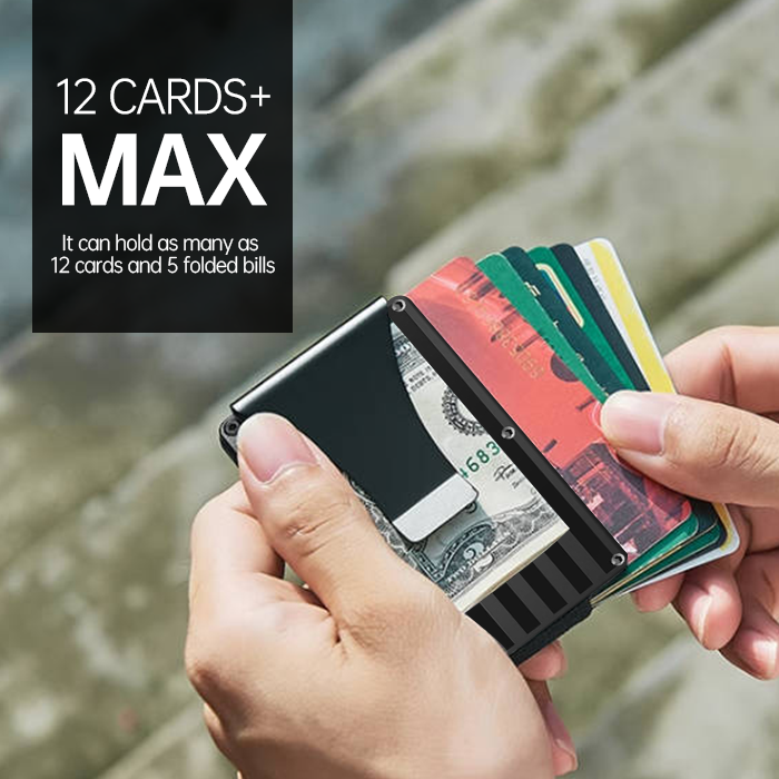 RFID Blocking Minimalist & Slim Black Flag Card Holder