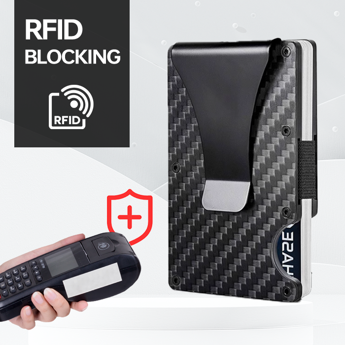 RFID Blocking Minimalist & Slim Carbon Fibre Card Holder